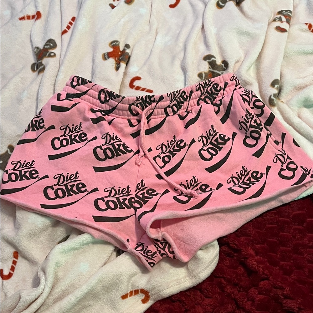 Pink and Black Diet Coke Shorts